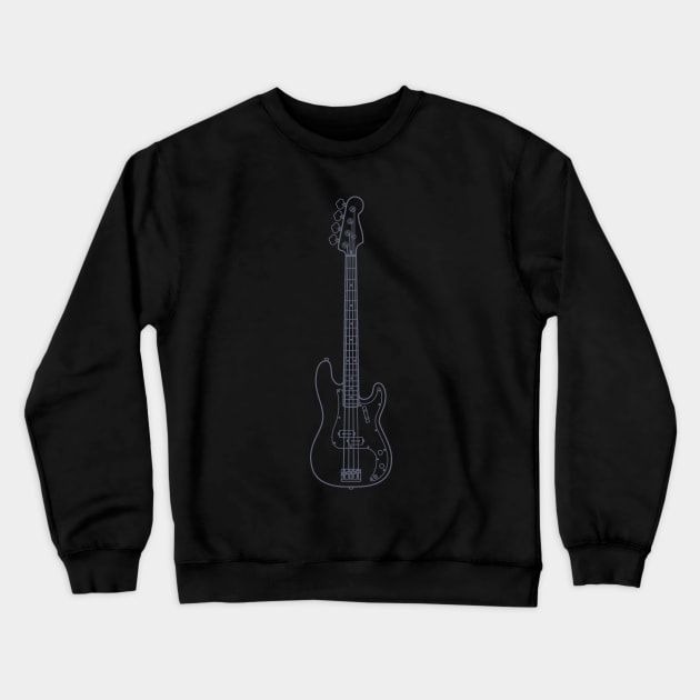 P-style Bass Guitar Outline Crewneck Sweatshirt by nightsworthy